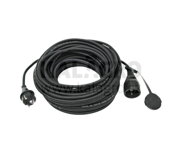 Prodlužovací kabel 25 m, guma, černý 3 x 1,5 mm² IP44