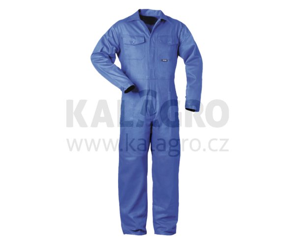 Kombinéza • skrytá knoflíková lišta • 2 náprsní a boční kapsy • 1 zesílené zadní kapsy • 1 kapsa na metr materiál: 100% diagonální bavlněné těleso, cca 270 g/m² barva: námořnická modrá