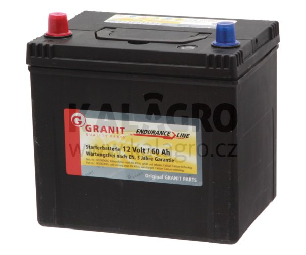 Baterie 12V 60Ah plná gefüllt, vorgeladen und wartungsfrei, Ca/Ca-Technologie