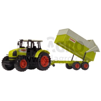Dickie CLAAS Ares traktor s přívěsem, 57 cm, zelený/béžový/červený od tří let