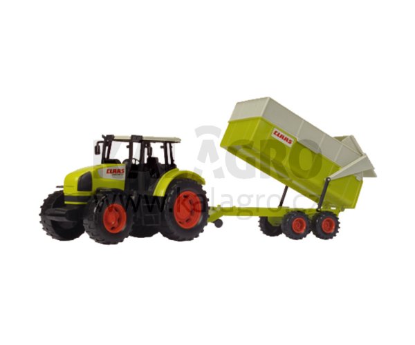 Dickie CLAAS Ares traktor s přívěsem, 57 cm, zelený/béžový/červený od tří let