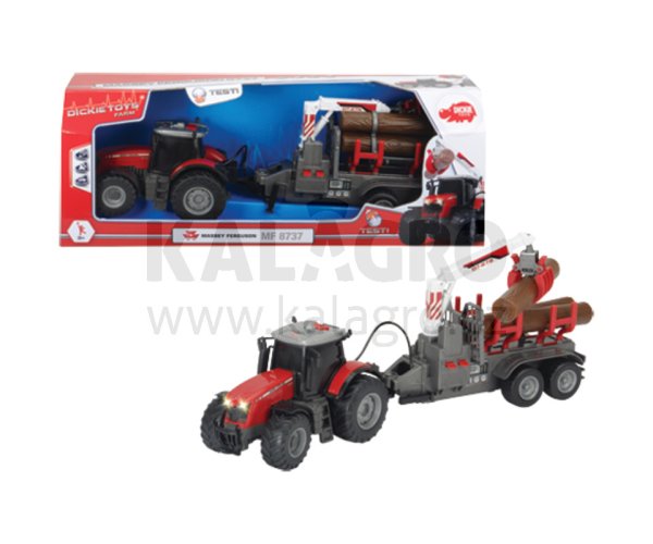Traktor mit Friktion, Licht, Sound, batteriebetriebener Anhänger, bewegliche Teile, Länge: 42 cm Massey Ferguson 8737