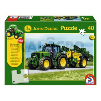 John Deere 6630 s postřikovačem Puzzle, 40 dílků s Original SIKU traktorem od 4 let