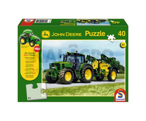 John Deere 6630 s postřikovačem Puzzle, 40 dílků s Original SIKU traktorem od 4 let