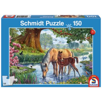 Koně v potoce Puzzle, 150 dílků