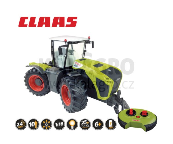 Traktor, ferngesteuert, 2,4 GHz, volle Lenk- und Fahrfunktion, 5 km/h, lenkbare Achsen und um 180° drehbare Kabine, 46cm RC CLAAS XERION 5000