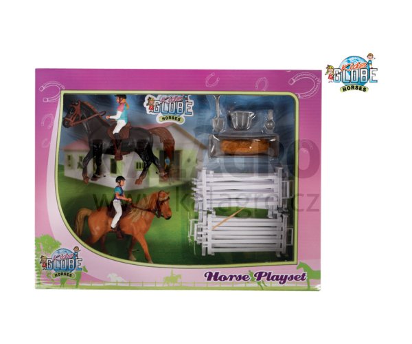 2 Pferde mit Jockey und Accessoires
