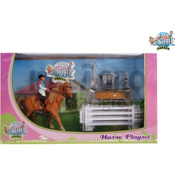 Pferd mit Jockey und Accessoires