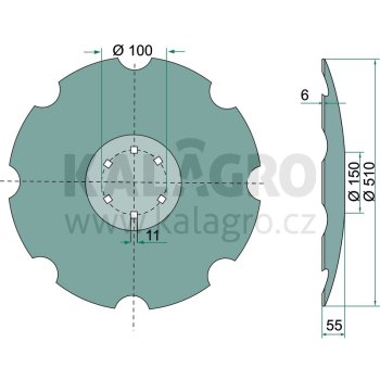 Disk ozubený Ø 510 x 5 mm