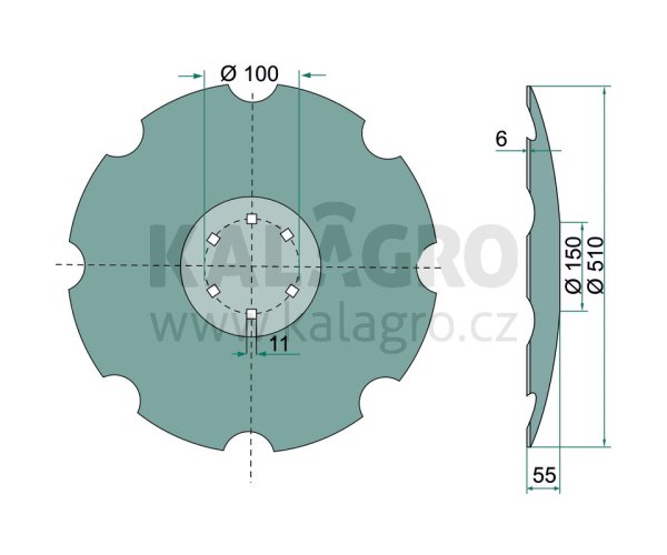 Disk ozubený Ø 510 x 5 mm