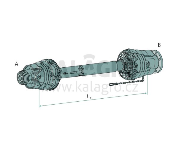 kloubový hřídel PWZ Power Drive kloubový hřídel s širokoúhlým kloubem na obouch stranách