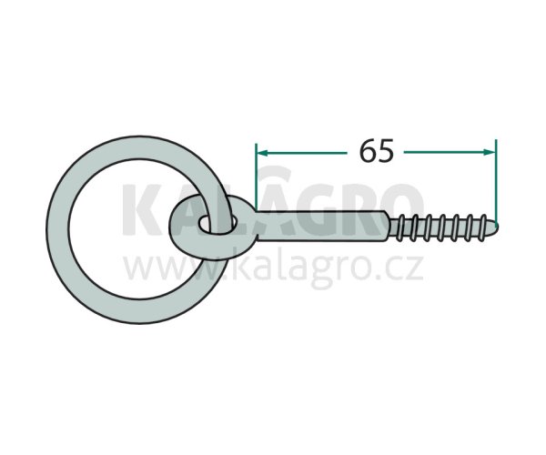 Vázací kroužek 12 mm, s vrutem, galvanicky zinkovaný, kroužek 9,5 x 42 mm