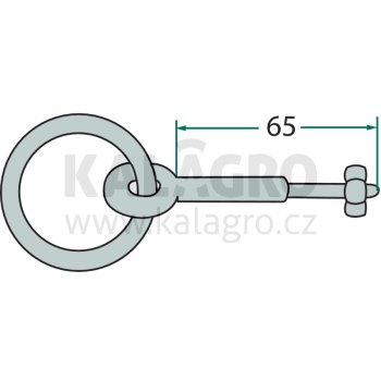 Vázací kroužek se šroubem a maticí M10, galvanicky zinkovaný, kroužek 9,5 x 42 mm