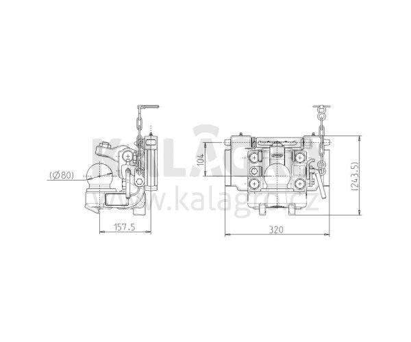 Tažné zařízení 320 mm Systém K80